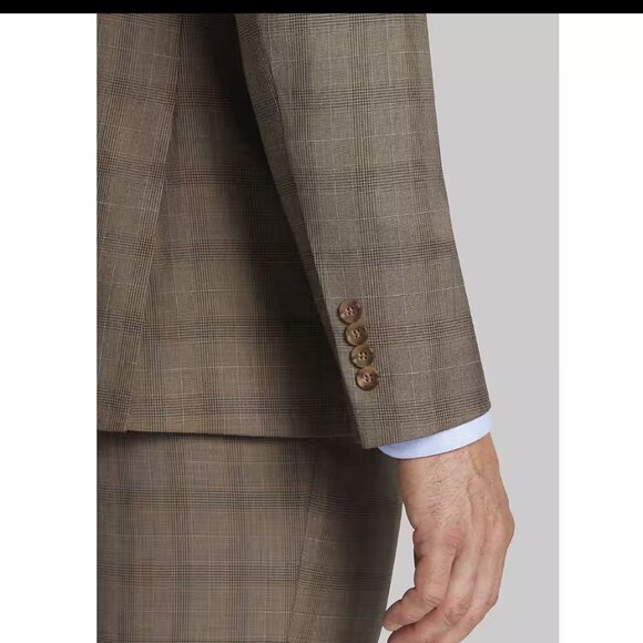 EUC Jos A Bank 42R Reserve Collection Tailored Fit Suit, Tan 2 button, 36x30 - Picture 4 of 9